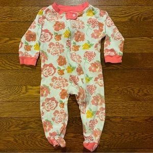 Burt’s Bees Baby Zip Up Floral Footed Sleeper Size 3-6 Months
